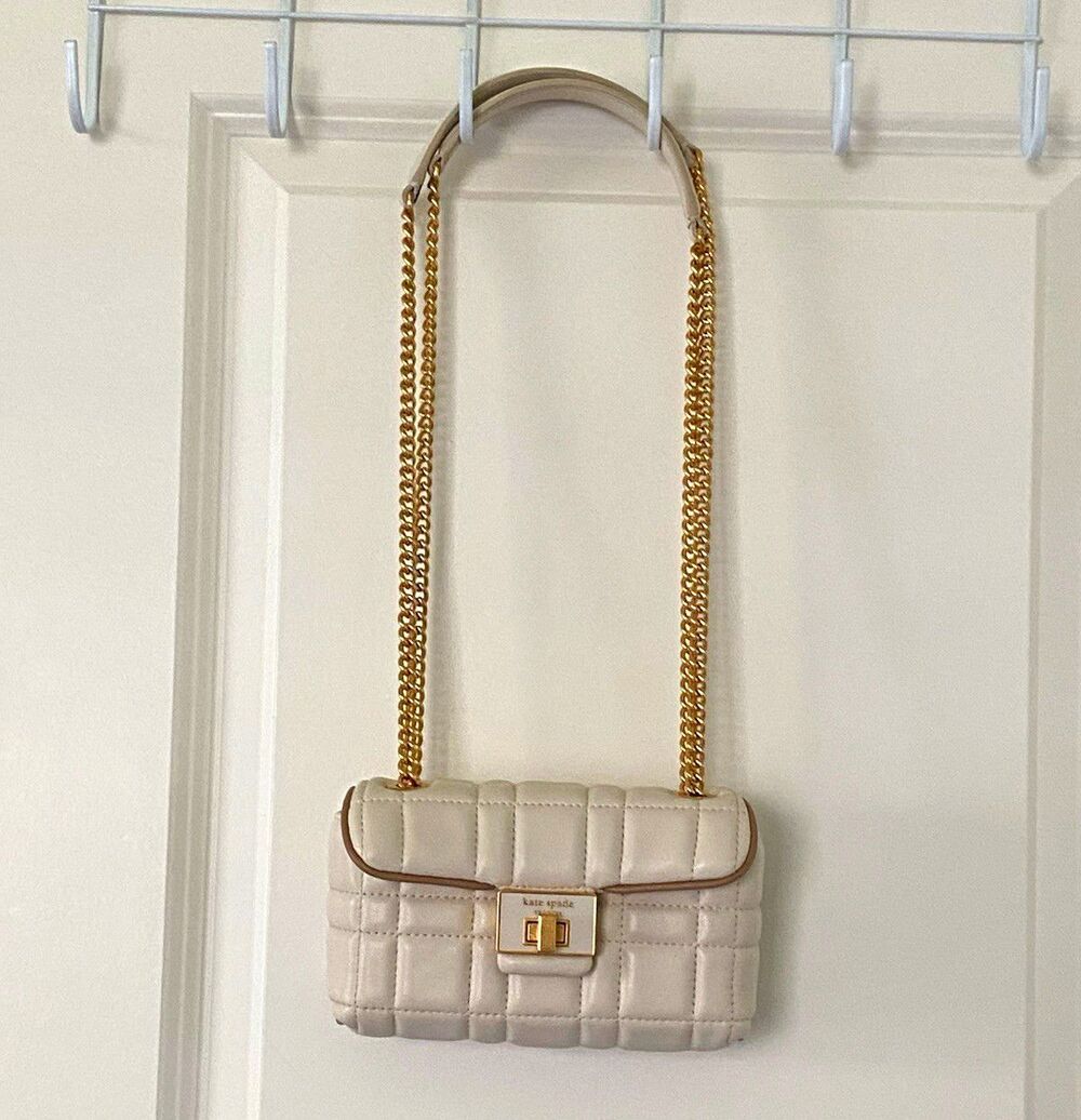 Kate Spade New York Evelyn Quilted Leather Small Shoulder Crossbody In Ivory
